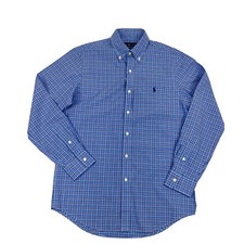 Ralph Lauren Blue Plaid Dress Shirt Small New with Tags