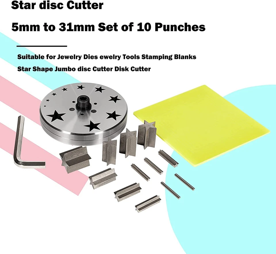 Stern Scheibenschneider mit 10 Stanzen für Schmuck Schmuck Anhänger Herstellung Schneidwerkzeug - Bild 4 von 4