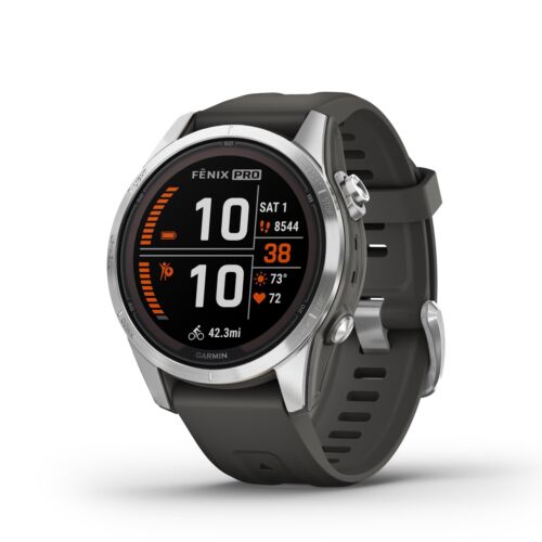 Garmin fenix 7S Pro Solar - Glass - Stainless Steel - Graphite band AUST STOCK - Picture 1 of 6
