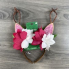Reindeer Antlers Headband Christmas Flowers With Ears 1pc One Size