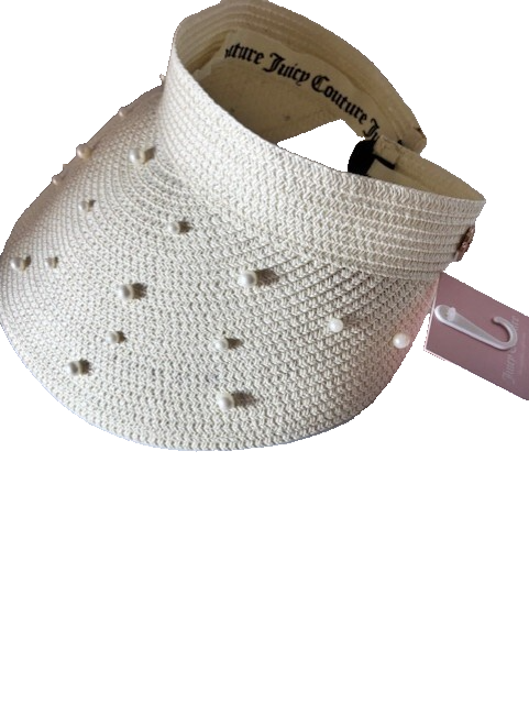 Juicy couture Pearl Sun Hat Juicy Couture Natural Pearl Embellished Straw Sun Visor Hat  main image 3