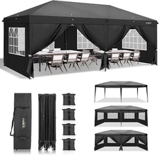 10X20 Ft Pop up Canopy Tent with 6 Sidewalls, Canopy 10X20 with Carry Bag, Outdo