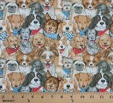 Cotton A Place to Call Home Puppies Dogs Cotton Fabric Print by the Yard D762.89