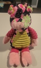 Douglas The Cuddle Toy Green Pink Floral 11 inch Plush Pig Bright Flowers