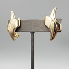 80's Monet Gold Plated Polished Abstract Geometric Clip Earings