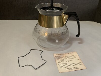 RARE VTG 1965 Corning Carafe 6 Cup Made Expressly For Lipton Tea With Lid unused