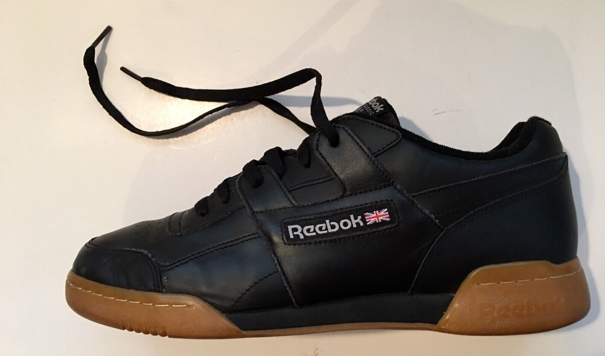 Mens Reebok Workout Plus Leather Black /Gum snaekers Sz 11.5  display picture 2