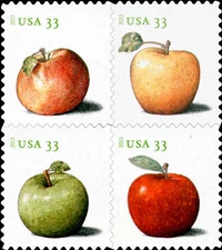 2013 33c Apples, Block of 4 Scott 4727-30 Mint F/VF NH