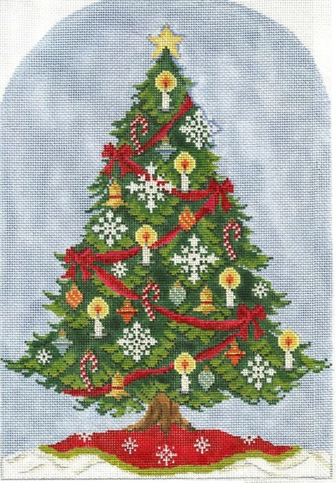 Needlepoint Handpainted Christmas Kelly Clark Christmas Tree 8x11 - Image 4 of 4