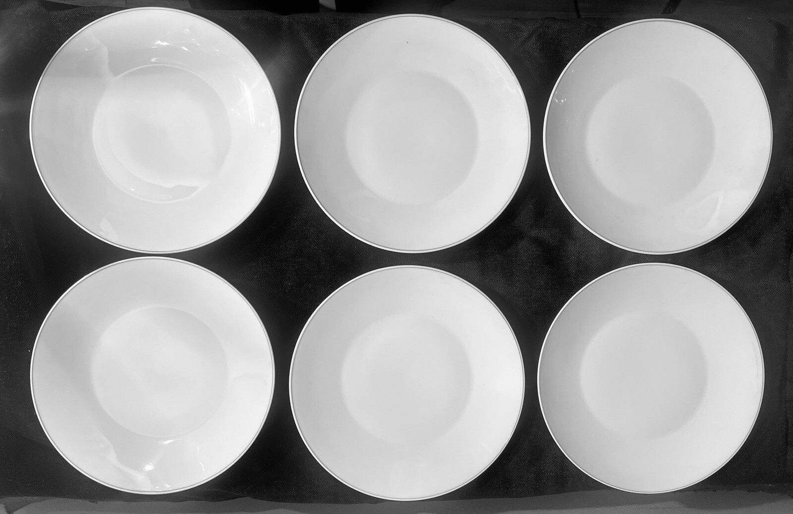 Rosenthal White With Very Thin Blue Trim Lot Of 6 Salad Plates 7 1/2