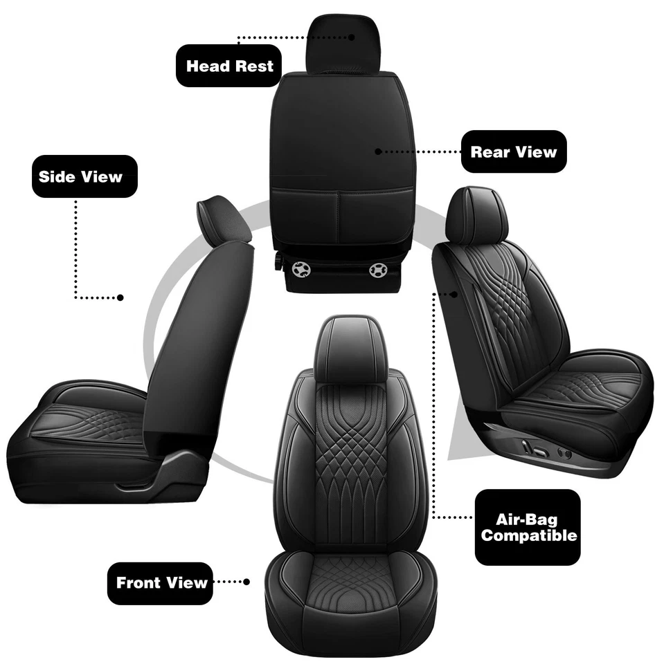 Protector de cubierta de asiento de auto de cuero delantero + trasero para Toyota Tacoma 2007-2023 doble cabina Foto 4 de 4