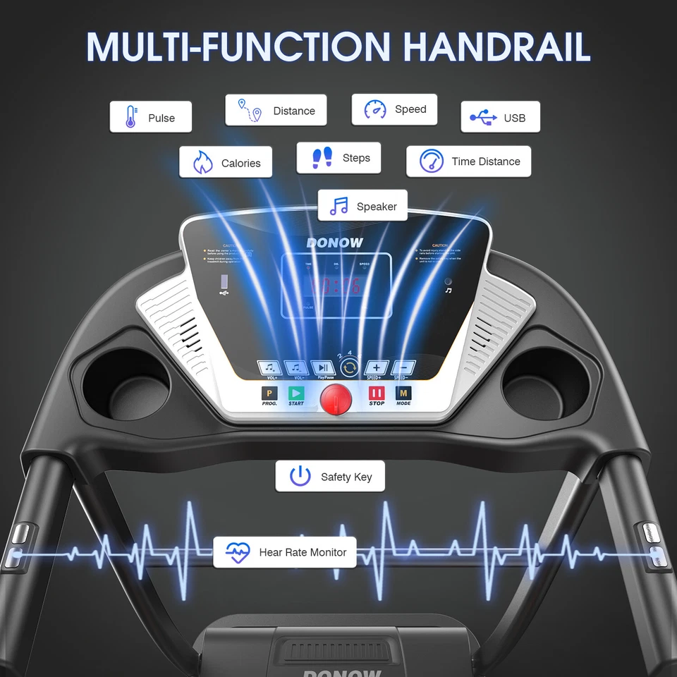 Treadmill with Incline, 3.0HP Foldable Treadmill for Home Office Small Space Por - Image 4 of 4