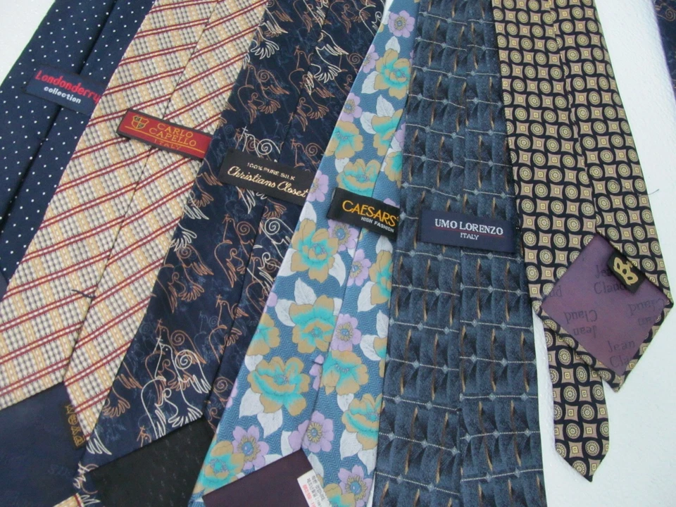 Lote de 12 Corbatas de Seda para Hombre Hermosas Nina Ricci Londonderry Umo Lorenzo EE. UU. Foto 2 de 4