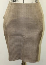 Holt & Renfrew Women Skirt Brown Plaid Checkered 30 In Wool Canada Pencil Mini