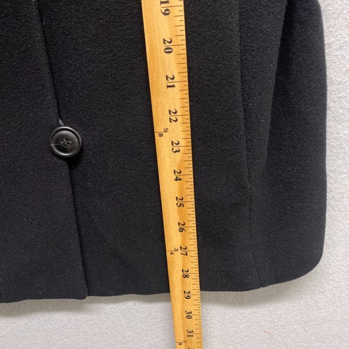 Cole Haan Coat Womens 16 Black Wool Cashmere Button Up - Picture 12 of 12
