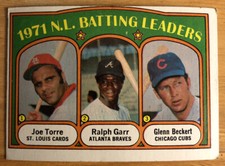 1972 Topps “1971 NL Batting Leaders” Joe Torre Ralph Garr Glenn Beckert #85 Good