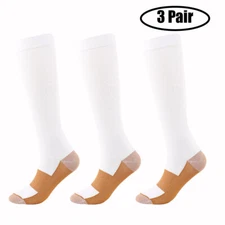 3X Copper Compression Sock 20-30mmHg Medical For Men Women Best Running Athletic