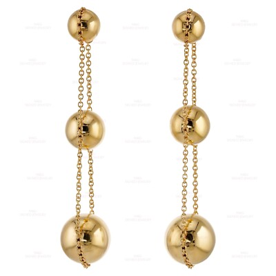TIFFANY HardWear Triple Drop Ball 18k Yellow Gold Earrings