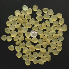 yellow sea beach glass 20 pieces lots 14-18 mm jewelry use