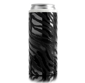Stainless Slim Can Koozie Black Zebra