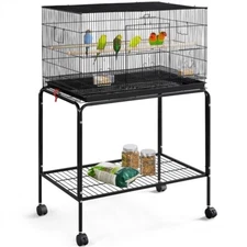 Flight Bird Cage for Parakeet Budgie Finch Lovebird w/ Detachable Stand&Wheels
