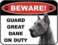 PCSCP 2 Count Beware Guard Great Dane on Duty v1 9 inch x 11.5 inch Laminated