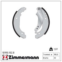 Zimmermann Bremsbacken Satz Handbremse Passend FüR Peugeot 206 | 10990.102.8