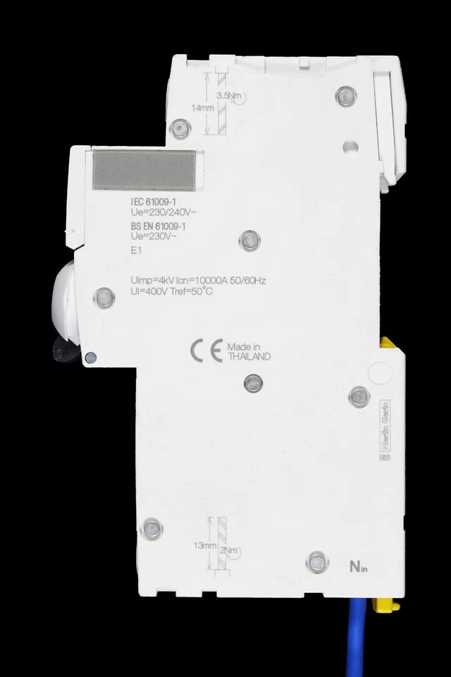 SCHNEIDER 10 AMP CURVE C 10kA 30mA RCBO TYPE A IC60H A9D11810 - Image 2 of 4