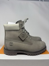Timberland Premium 6 Pulgadas Encaje Impermeable Bota Gris Nubuck Hombre’s Talla