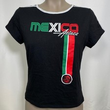 Mexico National Team Aztecs Sweet Lilac Ringer Black T-Shirt Women's LARGE