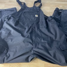 Carhartt OR4674-M Mens Nylon Bib Overalls Loose size XL Tall Black Adj Straps