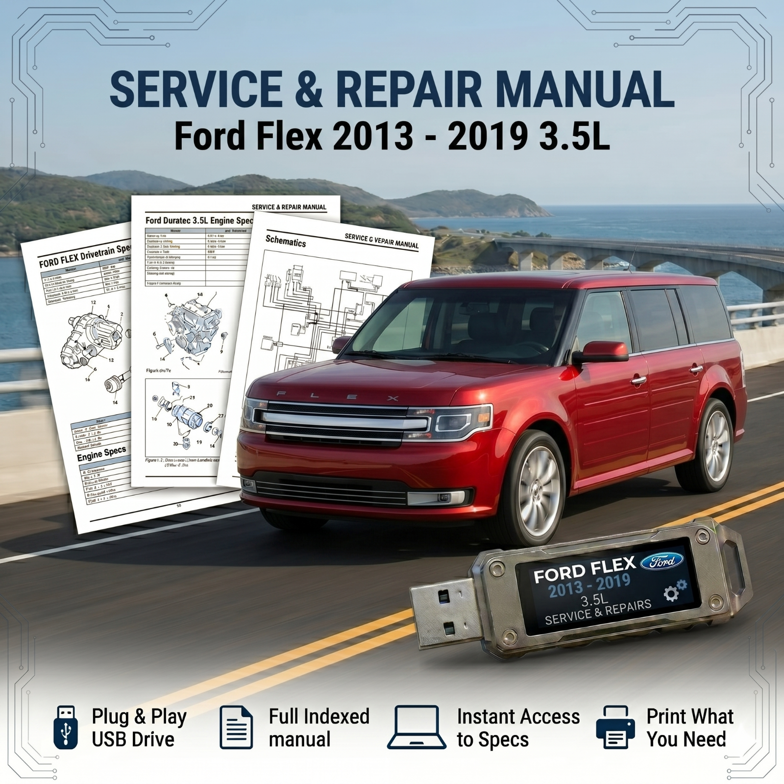 FORD FLEX 2013 2014 2015 2016 2017 2018 2019 SERVICE REPAIR WORKSHOP ...
