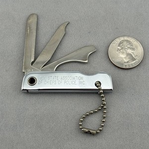 New York State Police Chief Assn Multi Tool Pocket Knife Keychain Key Ring 61101