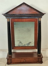 ANTICA PSICHE a TEMPIO SPECCHIO da TAVOLO BASCULANTE CASSETTO LEGNO NOCE IMPERO