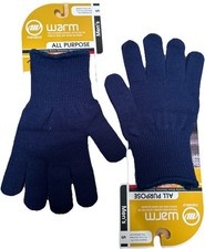 2 Manzella Men  s S All Purpose Blue Lightweight Stretch Gloves Warm New