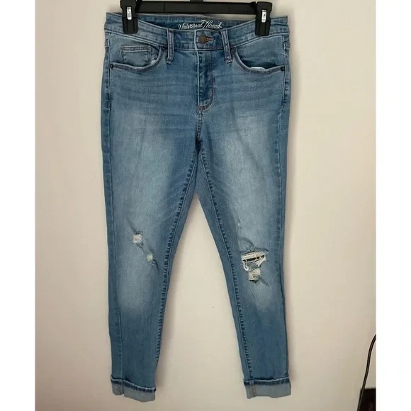 Universal Thread Medium Wash Cuffed Ankle Jeans - image 1