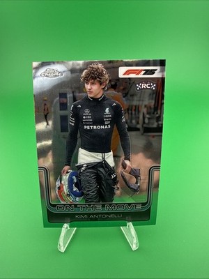 2025 TOPPS F1 CHROME KIMI ANTONELLI ON THE MOVE RC #185 ROOKIE MERCEDES-AMG