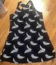 ANN TAYLOR LOFT XXL BLACK AND WHITE LEAF DRESS NWT