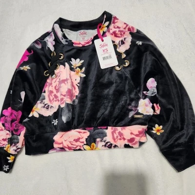 Justice Velvet Sweater For Girl's Size XS 5/6 Crewneck Super Soft long sleeve - Image 1 of 4