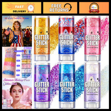 Patriotic Body Glitter Stick Set - 6 Pack Red...