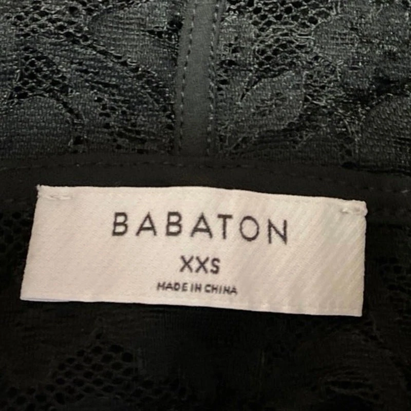 Aritzia Babaton Black Floral Lace Sheer Long Sleeve Collared Blouse Top Size XXS - Image 3 of 4