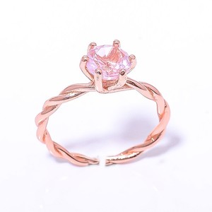 Authentic Rose Quartz Gemstone Rose Gold Plated Ring Adjst (83)