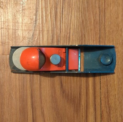 Stanley Vintage Metal Block Plane Blue Red Collectible Woodworking Tool