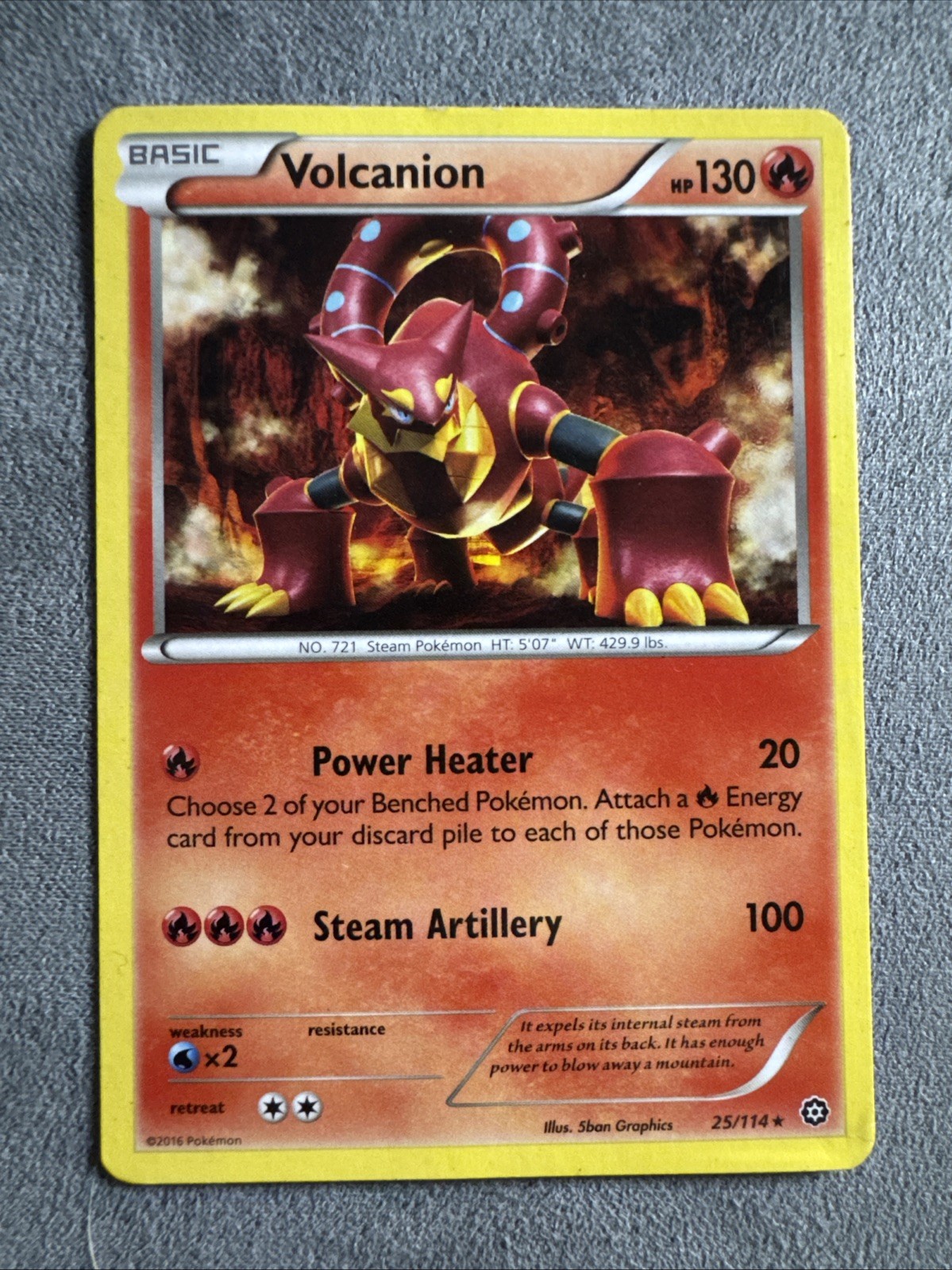 Volcanion 25/114 - Pokemon Steam Siege Card -