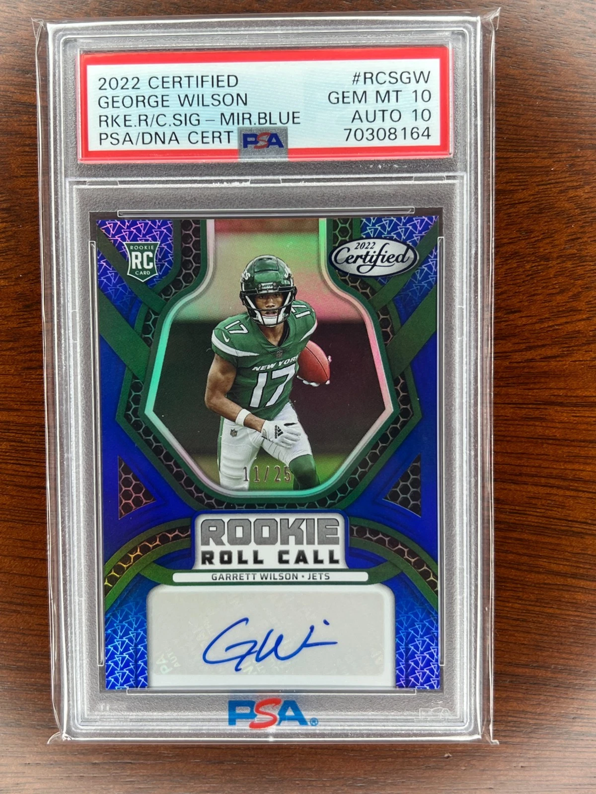 Garrett Wilson Panini Certified Rookie Roll Call Signatures #RCSGW Mirror Blue