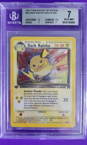 Dark Raichu (1st Edition) graded BGS 7 for sale on eBay