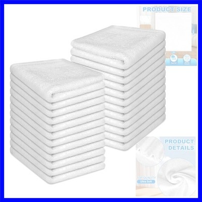 24 Pack 100% Cotton Wash Cloth, 12x12 Inch Highly Absorbent and Soft Feel Fin...