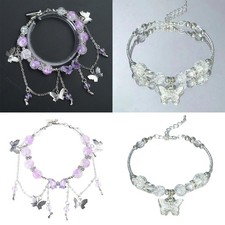 Unique Alloy Bracelet With Intricate Butterfly Details Elegant Beaded Wristband