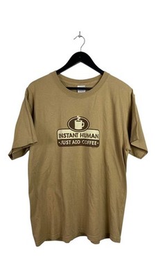 Y2K Instant Human Coffee Tee Sz L