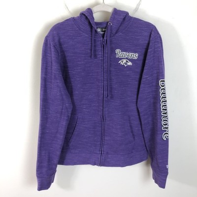 Baltimore Ravens NFL Team Apparel New Era Full Zip Hoodie Women s Sz L Purple